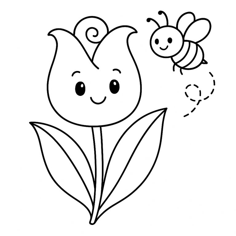 Tulip coloring page