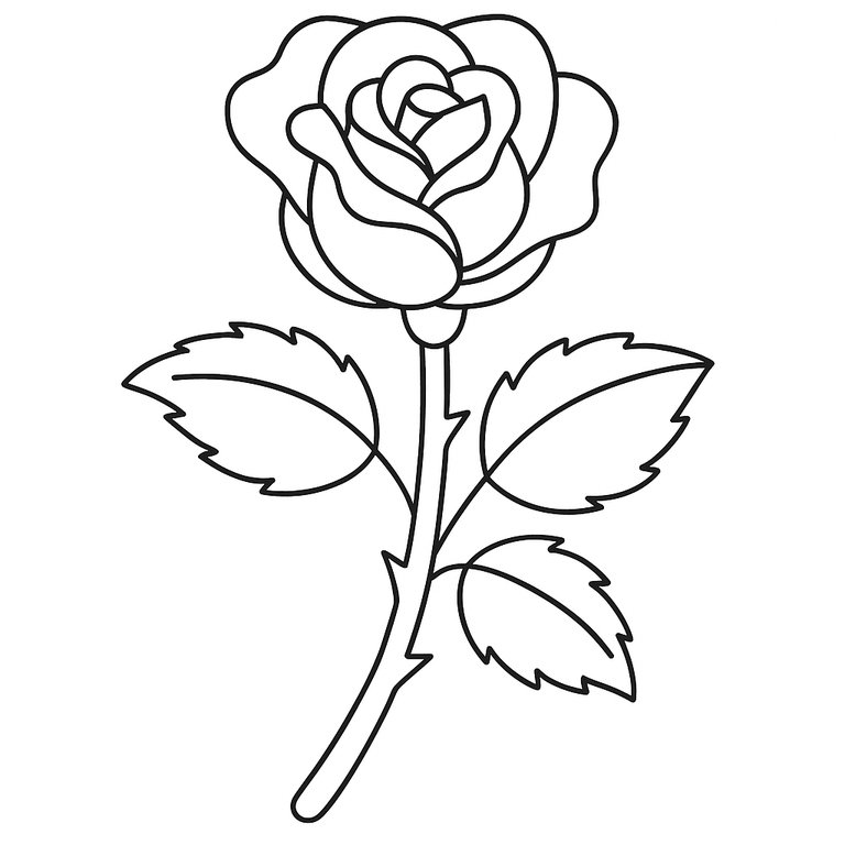 Rose coloring page
