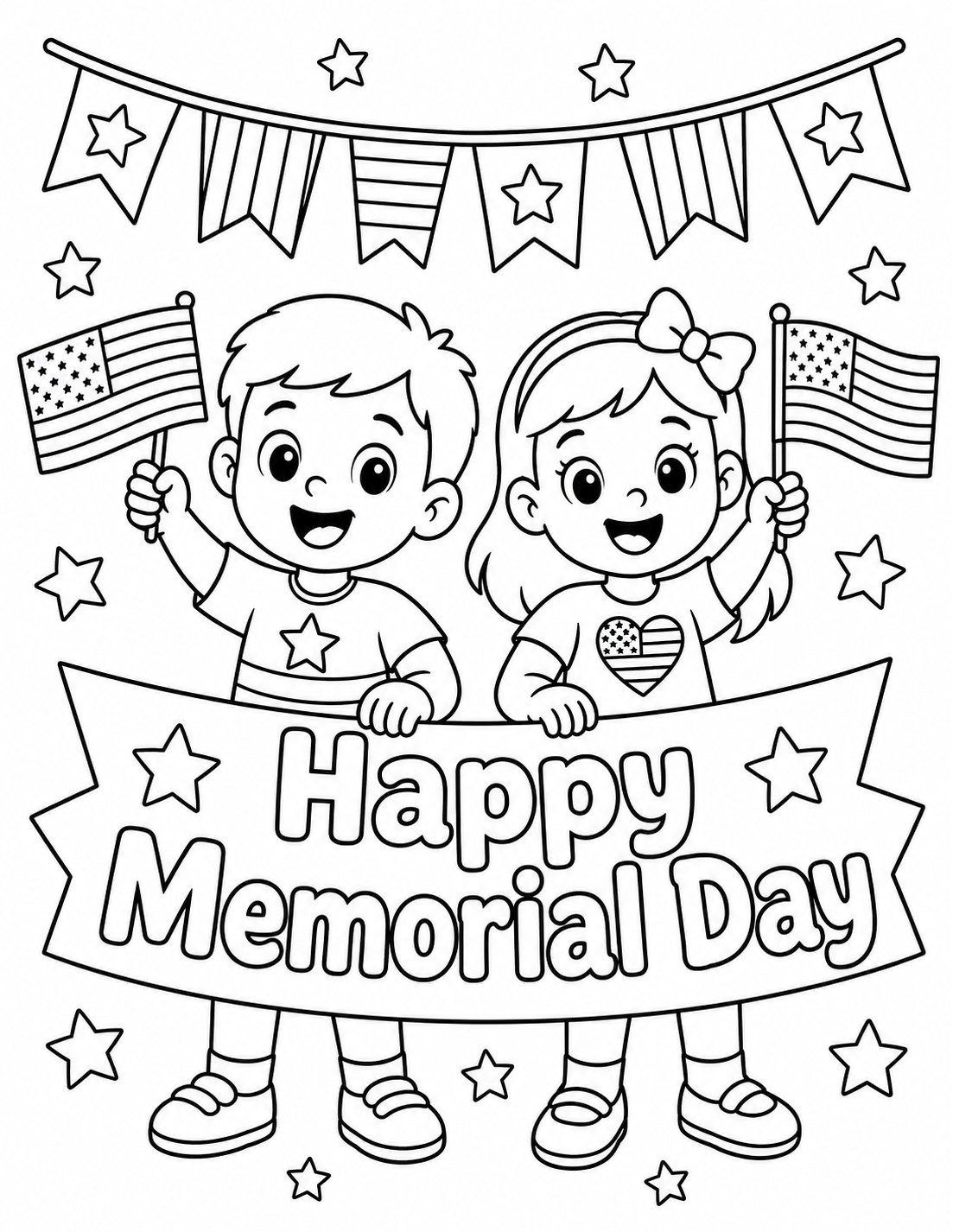 Happy Memorial Day coloring page