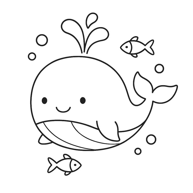 Whale coloring page