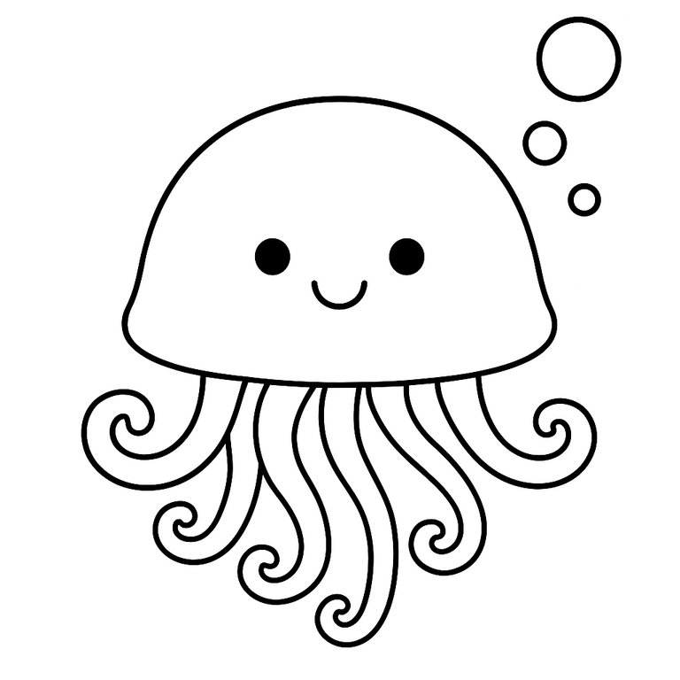 Jellyfish coloring page