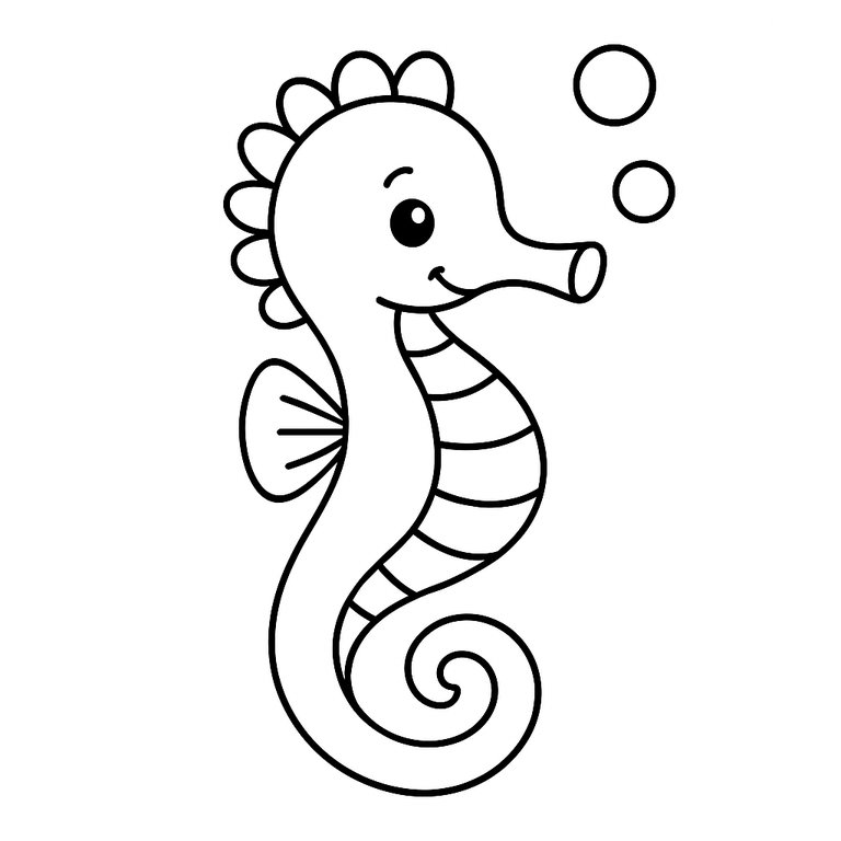 Seahorse coloring page