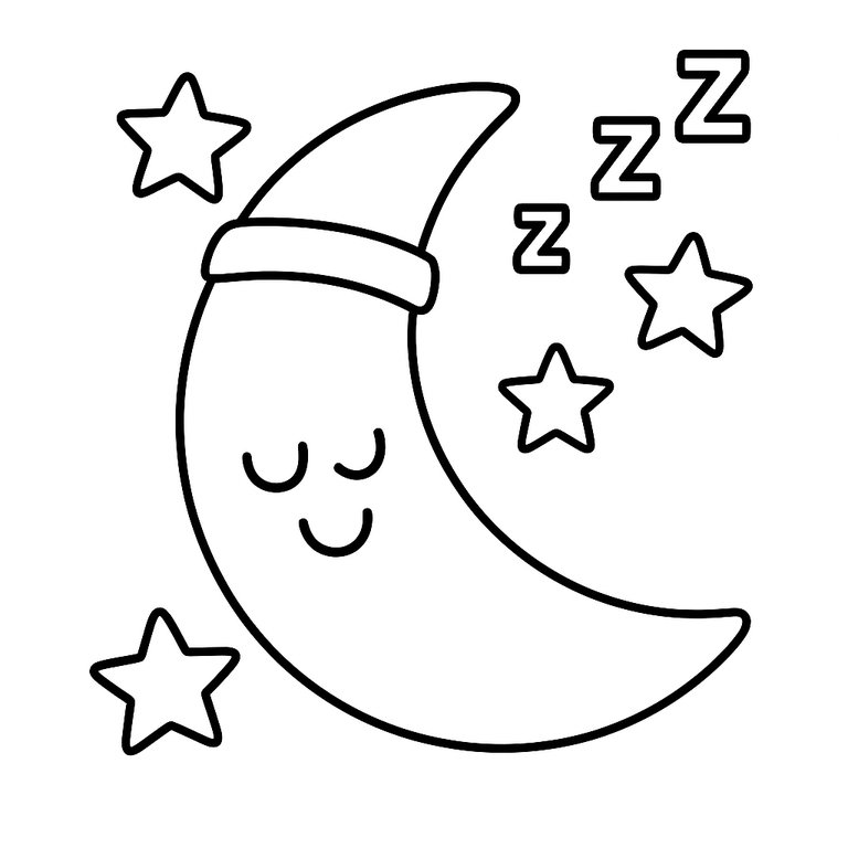 Moon coloring page